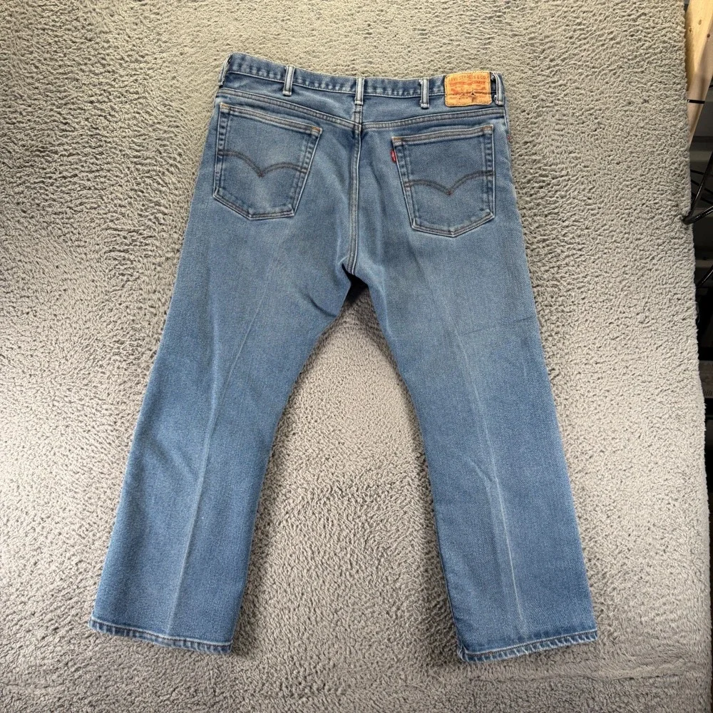 Levi's 517 Jeans Mens 40x29 Blue Cotton Denim Bootcut Leg Workwear Faded Travel